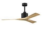 Nan 6-Speed DC 52 Ceiling Fan in Matte Black with Light Maple Tone blades