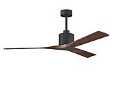 Nan 6-Speed DC 60 Ceiling Fan in Matte Black with Walnut blades