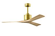 Nan 6-Speed DC 52 Ceiling Fan in Brushed Brass with Light Maple Tone blades