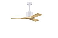 Nan 6-Speed DC 42 Ceiling Fan in Matte White with Light MapleTone blades