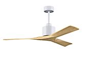 Nan 6-Speed DC 52 Ceiling Fan in Matte White with Light MapleTone blades