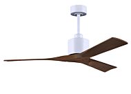 Nan 6-Speed DC 52 Ceiling Fan in Matte White with Walnut blades