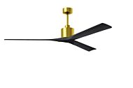 Nan XL 6-Speed DC 72 Ceiling Fan in Brushed Brass with Matte Black blades