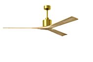 Nan XL 6-Speed DC 72 Ceiling Fan in Brushed Brass with Light Maple Tone blades