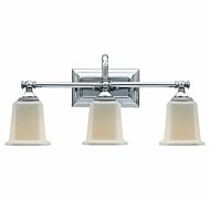 Quoizel Nicholas 3 Light Bathroom Vanity Light in Polished Chrome