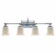 Quoizel Nicholas 4 Light Bathroom Vanity Light in Polished Chrome