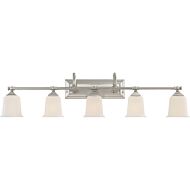 Quoizel Nicholas 5 Light Bathroom Vanity Light in Brushed Nickel