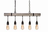 Noah 5-Light Pendant in Distressed Grey