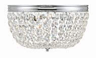 Nola Three Light Flush Mount in Polished Chrome by Crystorama