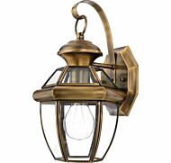 Quoizel Newbury 7 Inch Outdoor Hanging Light in Antique Brass