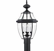 Quoizel Newbury 4 Light 16 Inch Outdoor Post Light in Mystic Black