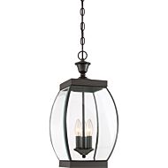 Oasis Three Light Pendant in Medici Bronze by Quoizel