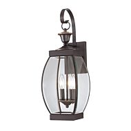 Oasis Two Light Outdoor Wall Lantern in Medici Bronze by Quoizel