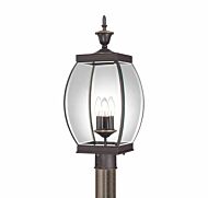 Quoizel Oasis 3 Light Post Light in Medici Bronze Finish