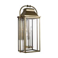 Wellsworth 4-Light Lantern in Painted Distressed Brass