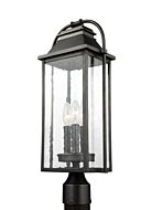 Feiss Wellsworth 20.75 Inch 3 Light Outdoor Post Lantern in Antique Bronze