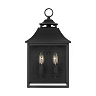 Galena Two Light Outdoor Wall Sconce in Textured Black by Visual Comfort Studio