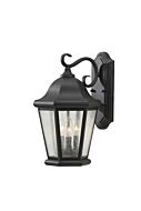 Sea Gull Lighting Martinsville 10 Inch Outdoor Wall Lantern in Black