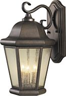 Sea Gull Lighting Martinsville 10 Inch Outdoor Wall Lantern in Corinthian Bronze