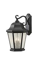 Sea Gull Lighting Martinsville 12 Inch Outdoor Wall Lantern in Black