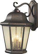 Sea Gull Lighting Martinsville 12 Inch Outdoor Wall Lantern in Corinthian Bronze