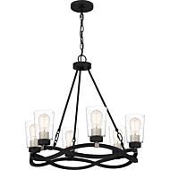 Overlook Six Light Chandelier in Earth Black by Quoizel