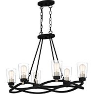 Overlook Six Light Island Chandelier in Earth Black by Quoizel