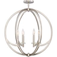 Orion Six Light SemiFlush Mount in Brushed Nickel by Quoizel