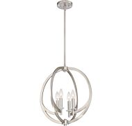 Quoizel Orion 4 Light Orb Pendant in Brushed Nickel