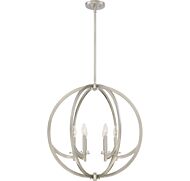 Quoizel Orion 6 Light Orb Pendant in Brushed Nickel