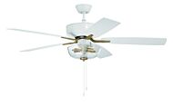 Pro Plus 101 52"Ceiling Fan in White Satin Brass by Craftmade