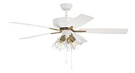 Pro Plus 104 52"Ceiling Fan in White Satin Brass by Craftmade