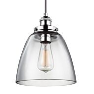 Feiss Baskin 8.5 Inch 1 Light Pendant in Polished Nickel