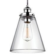 Feiss Baskin 10 Inch 1 Light Pendant in Polished Nickel