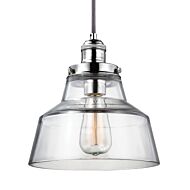 Feiss Baskin 9 Inch 1 Light Pendant in Polished Nickel