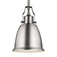 Feiss Hobson 7.5 Inch 1 Light Mini Pendant in Satin Nickel w/ Metal Shade