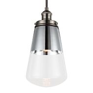 Feiss Waveform 1 Light Mini Pendant in Polished Nickel