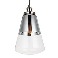 Feiss Waveform 1 Light Pendant in Polished Nickel