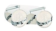 George Kovacs Silver Slice 2 Light 7 Inch Bathroom Vanity Light in Chrome