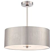 George Kovacs Grid Drum Pendant Light in Brushed Nickel