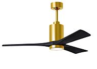 Patricia 6-Speed DC 52" Ceiling Fan w/ Integrated Light Kit in Brushed Brass with Matte Black blades