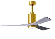 Patricia 6-Speed DC 52" Ceiling Fan w/ Integrated Light Kit in Brushed Brass with Barnwood Tone blades