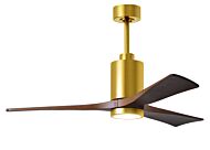 Patricia 6-Speed DC 52" Ceiling Fan w/ Integrated Light Kit in Brushed Brass with Walnut Tone blades