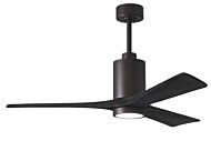 Patricia 6-Speed DC 52" Ceiling Fan w/ Integrated Light Kit in Textured Bronze with Matte Black blades