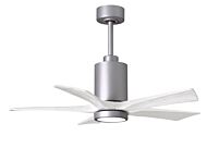 Patricia 6-Speed DC 42" Ceiling Fan w/ Integrated Light Kit in Brushed Nickel with Matte White blades