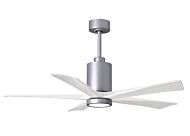 Patricia 6-Speed DC 52" Ceiling Fan w/ Integrated Light Kit in Brushed Nickel with Matte White blades