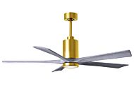 Patricia 6-Speed DC 60" Ceiling Fan w/ Integrated Light Kit in Brushed Brass with Barnwood Tone blades