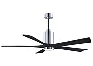 Patricia 6-Speed DC 60" Ceiling Fan w/ Integrated Light Kit in Polished Chrome with Matte Black blades