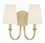 Payton Two Light Wall Sconce in Vibrant Gold by Crystorama