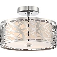 Quoizel Platinum Abode 2 Light Semi Flush in Polished Chrome